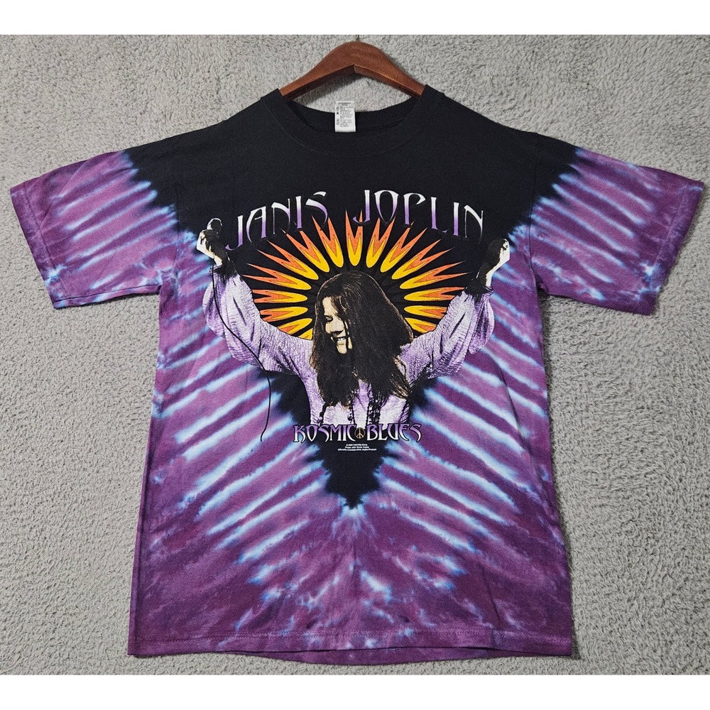 Vintage Janis Joplin‎ T Shirt Small Purple Tie Dye Kozmic Blues Y2K 2000 Sundog